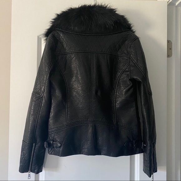 Forever 21 FAUX FUR TRIMMED MOTO JACKET - Picture 7 of 10